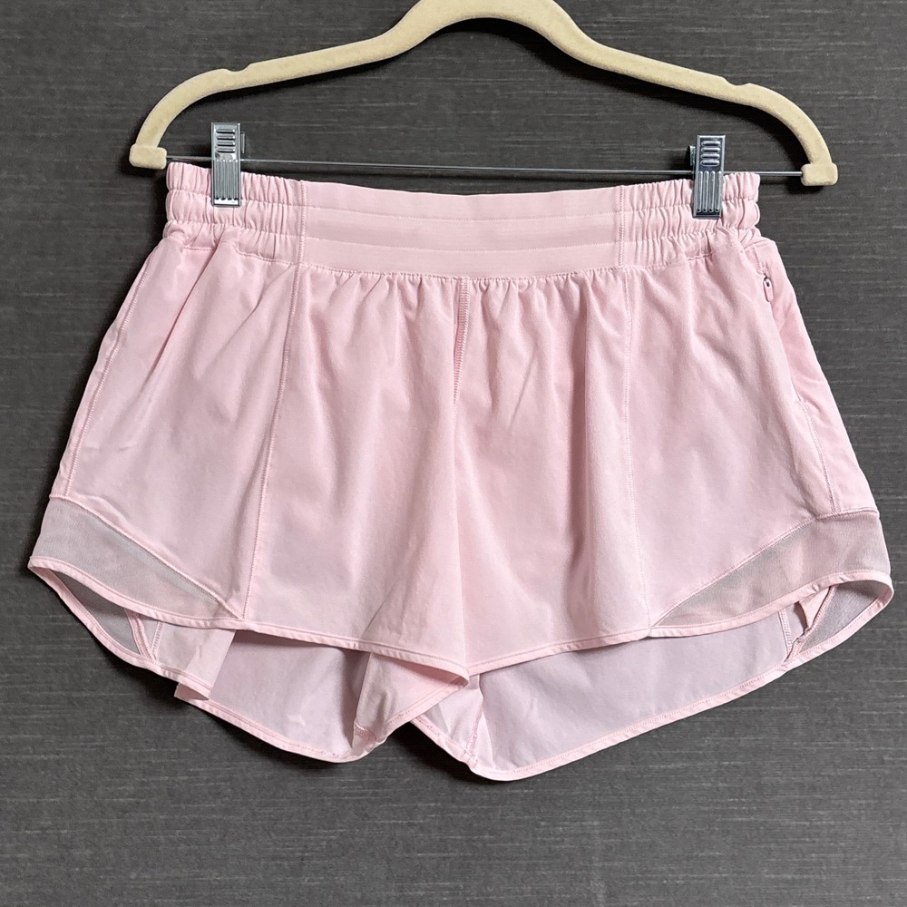 Lululemon Hotty Hot Low-Rise Lined Short 10 Pink Low Rise Mesh Athletic Running